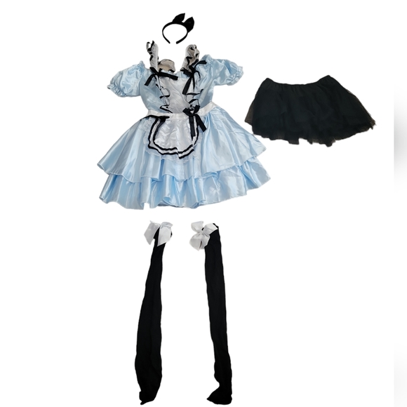 WONDERLAND Dresses & Skirts - Wonderland Costumes Women's Darling Alice in Wonderland size S 4 piece halloween
